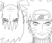 Coloriage Sasuke avec Naruto d'anime