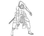 Coloriage Sasuke Bless&eacute;