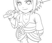 Coloriage Sasuke chibi pour enfants