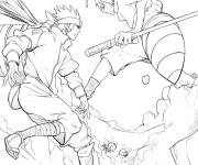 Coloriage Sasuke contre l'abeille tueuse
