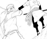 Coloriage Sasuke contre Rasengan