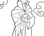 Coloriage Sasuke dans sa tenu du clan Uchiha