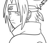 Coloriage Sasuke de la serie d'anime Naruto pour enfants