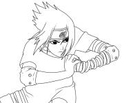 Coloriage Sasuke d&eacute;taill&eacute;