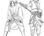 Coloriage Sasuke en diff&eacute;rentes positions