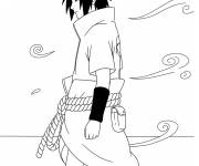 Coloriage Sasuke en marchant