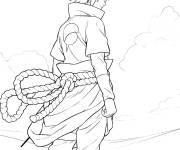 Coloriage Sasuke en plein air