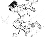 Coloriage Sasuke et aigle