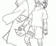 Coloriage Sasuke et Itachi en noir et blanc
