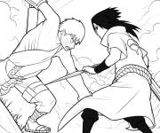 Coloriage Sasuke et Kinshiki pendant la bataille