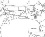 Coloriage Sasuke et l'action
