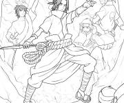 Coloriage Sasuke et l&eacute;gendes de manga pour adolescent