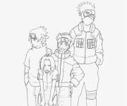 Coloriage Sasuke et les autres h&eacute;ros