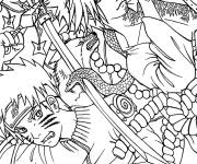 Coloriage Sasuke et Naruto en &eacute;quipe