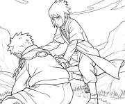 Coloriage Sasuke et Naruto parfois amis parfois ennemis
