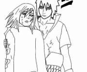 Coloriage et dessins gratuit Sasuke et Sakura à imprimer