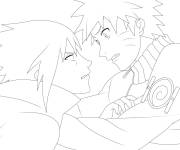Coloriage Sasuke et son meilleur ami