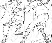 Coloriage Sasuke fort en action