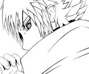 Coloriage Sasuke gar&ccedil;on puissant d'anime