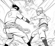 Coloriage Sasuke intervient dans la bataille