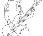 Coloriage Sasuke jouant au guitare