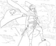Coloriage Sasuke l'h&eacute;ros &eacute;pique de l'anime japonais