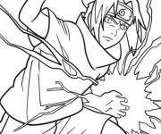 Coloriage Sasuke lance Chidori