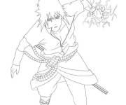Coloriage Sasuke lance la boule d'&eacute;nergie