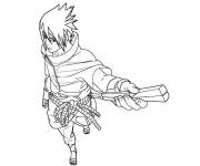 Coloriage Sasuke le gar&ccedil;on combattant de manga