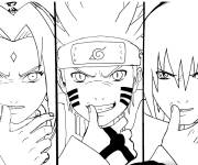 Coloriage Sasuke membre de l'&eacute;quipe des puissants