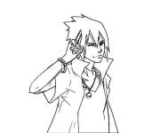 Coloriage et dessins gratuit Sasuke pour les ados à imprimer