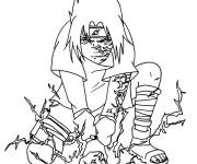 Coloriage Sasuke pr&eacute;pare sa puissance