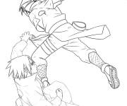Coloriage Sasuke se lib&egrave;re