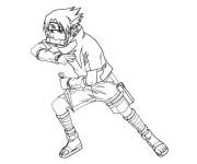 Coloriage Sasuke se pr&eacute;cipite