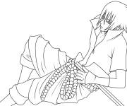 Coloriage Sasuke se repose