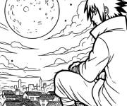 Coloriage Sasuke sous la lune