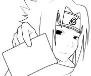 Coloriage Sasuke te montre une carte