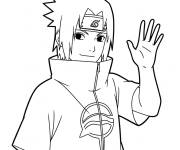 Coloriage Sasuke te salue