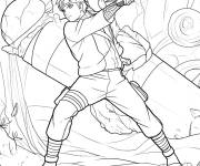 Coloriage Sc&egrave;ne de combat Sasuke contre Sand
