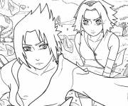 Coloriage Sc&egrave;ne de manga de Sasuke