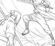 Coloriage Tactiques d'attaque de Sasuke