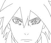 Coloriage Visage de Sasuke Sharingan