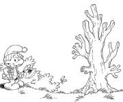 Coloriage B&ucirc;cheron Schtroumpf
