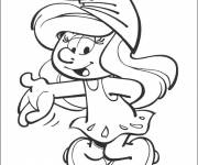 Coloriage Dessin Schtroumpfette facile