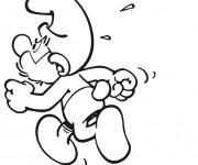 Coloriage Grand Schtroumpf en fuite