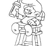 Coloriage Le b&eacute;b&eacute; Schtroumpf