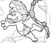 Coloriage Le Schtroumpf sauvage
