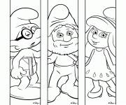 Coloriage Les Schtroumpfs papa, intelligent et Schtroumpfette