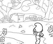 Coloriage Schtroumpf arri&egrave;re-plans d&eacute;taill&eacute;s du nouveau film