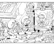 Coloriage Schtroumpf artiste qui aime dessiner des portraits